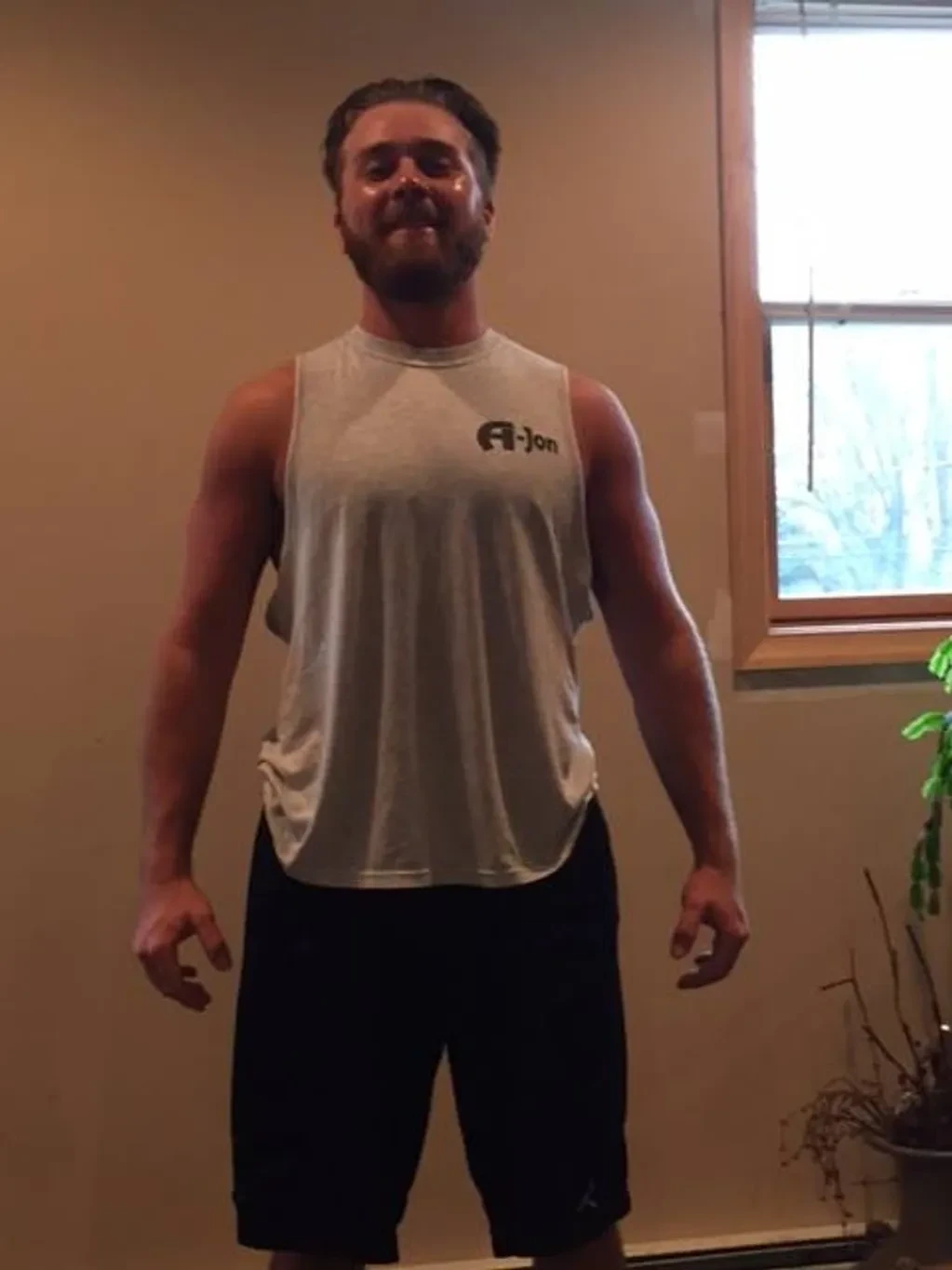 Vinny after training with Andrew